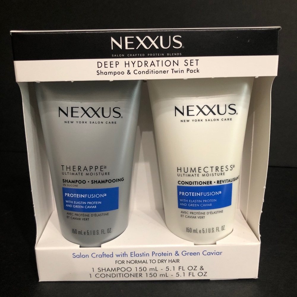 Nexxus Deep Hydration Set Shampoo/Conditioner Elastin Protein/Green Caviar Set.